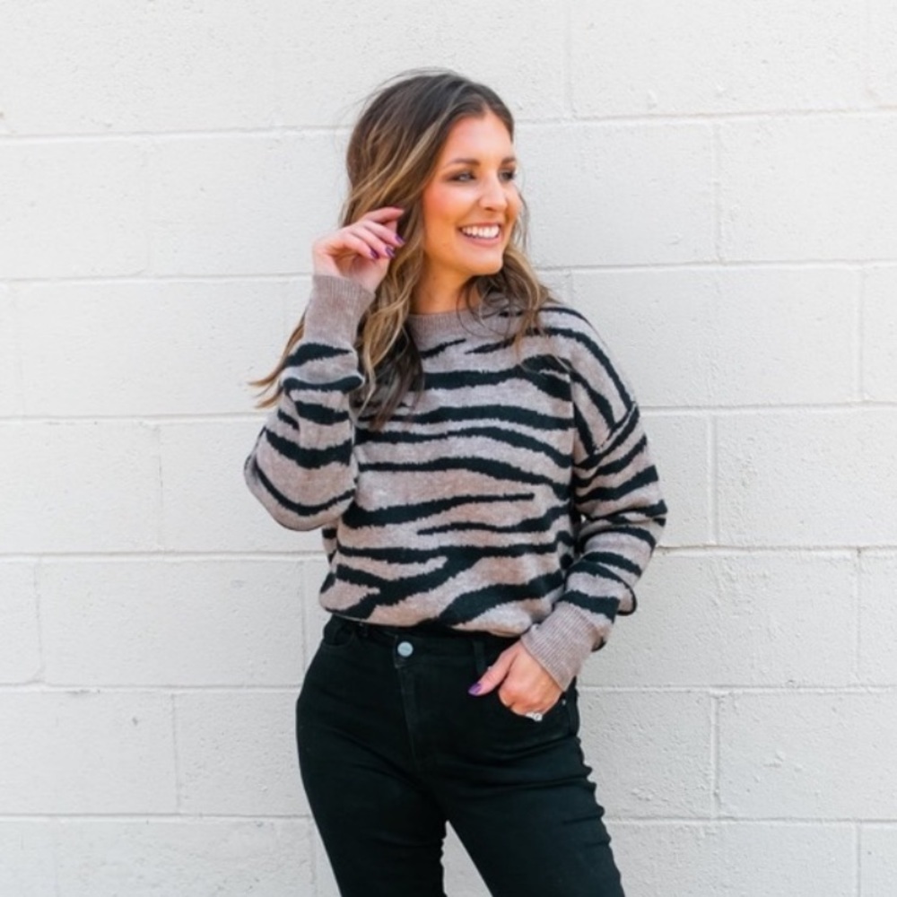 Calligraphie Tiger Print Sweater